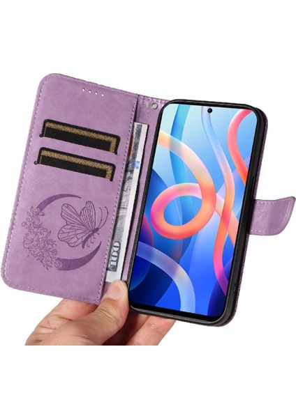 Xiaomi Redmi Not 11 Için Flip Case Kredi Kartı ile 5g Kabartmalı Kelebek (Yurt Dışından)