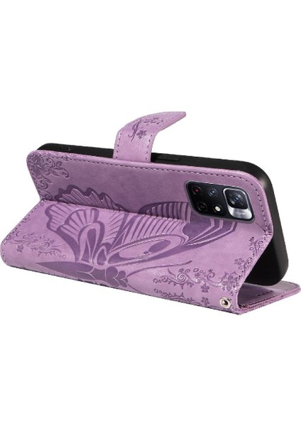 Xiaomi Redmi Not 11 Için Flip Case Kredi Kartı ile 5g Kabartmalı Kelebek (Yurt Dışından)