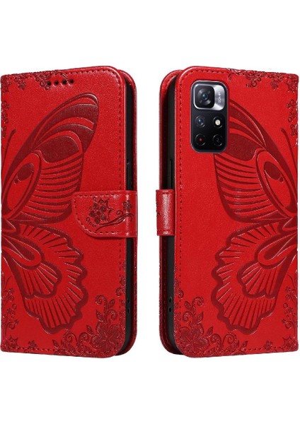 Xiaomi Redmi Not 11 Için Flip Case Kredi Kartı ile 5g Kabartmalı Kelebek (Yurt Dışından)