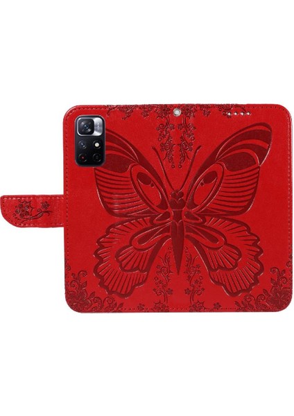 Xiaomi Redmi Not 11 Için Flip Case Kredi Kartı ile 5g Kabartmalı Kelebek (Yurt Dışından)