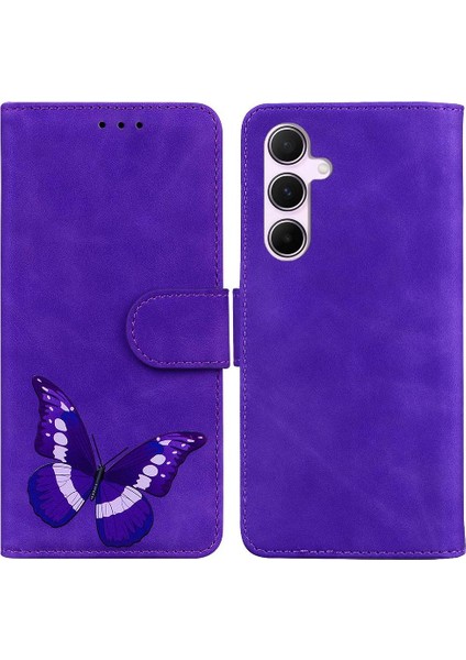 Samsung Galaxy A35 5g Kart Yuvaları Için Flip Case Renk Baskılı Kelebek (Yurt Dışından)