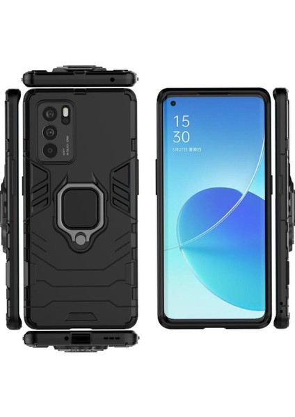 Oppo Reno6 Pro 5g Askeri Sınıf Metal Için Halka Araba Dağı Kickstand Vaka (Yurt Dışından)