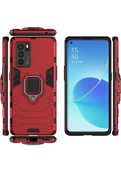 Oppo Reno6 Pro 5g Askeri Sınıf Metal Için Halka Araba Dağı Kickstand Vaka (Yurt Dışından)