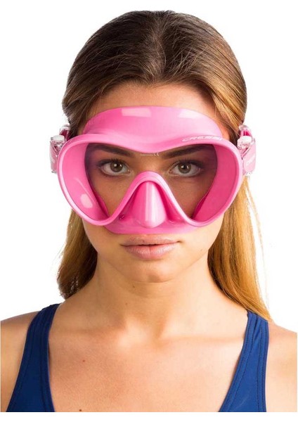 F1 Frameless Yetişkin Dalış Maskesi Pembe modelleri
