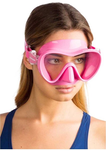 F1 Frameless Yetişkin Dalış Maskesi Pembe fırsatları