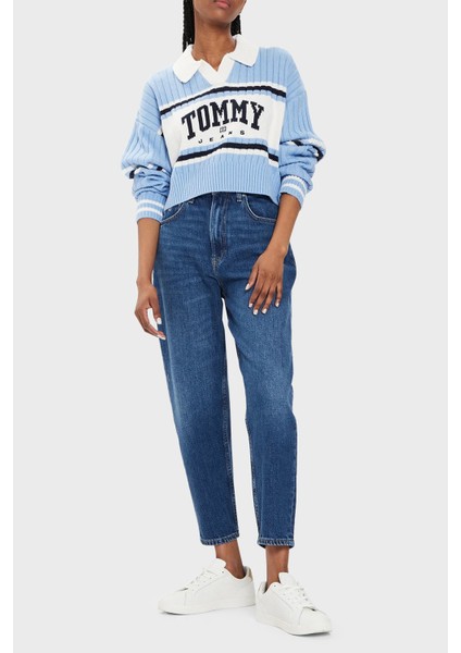 Pamuklu Mom Fit Yüksek Bel Jeans Bayan Kot Pantolon DW0DW19244 1bk fiyatları