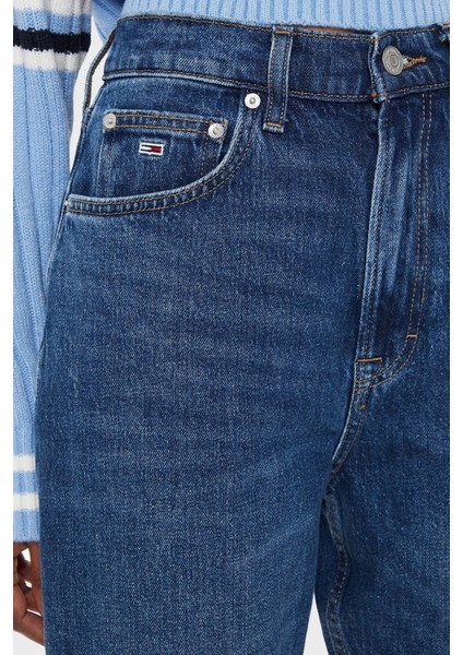 Pamuklu Mom Fit Yüksek Bel Jeans Bayan Kot Pantolon DW0DW19244 1bk modelleri