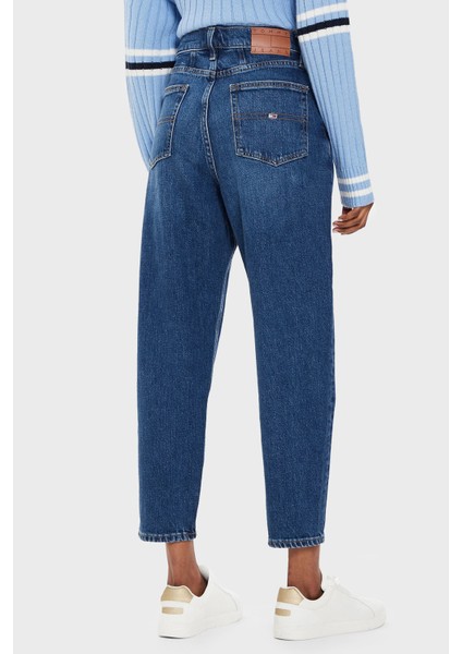 Pamuklu Mom Fit Yüksek Bel Jeans Bayan Kot Pantolon DW0DW19244 1bk indirimleri