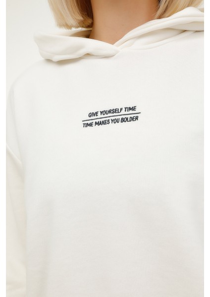 W-GF200 Eva Hoodıe 2pr Ekru Kadın Sweatshirt