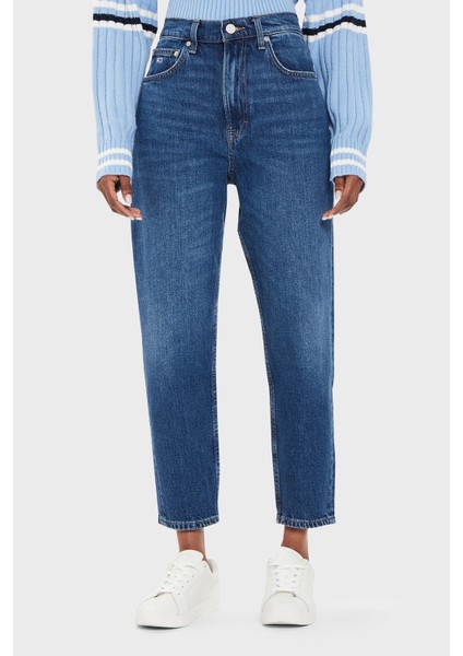 Pamuklu Mom Fit Yüksek Bel Jeans Bayan Kot Pantolon DW0DW19244 1bk