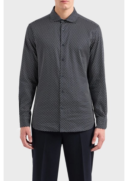 Logolu Pamuklu Slim Fit Gömlek Erkek Gömlek 6D1C86 1npbz F928