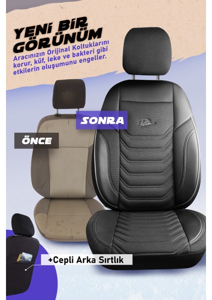 Panda Peru Serisi Pike Kumaş Ön Iki Oto Koltuk Kılıfı modelleri