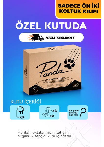 Panda Peru Serisi Pike Kumaş Ön Iki Oto Koltuk Kılıfı indirimleri