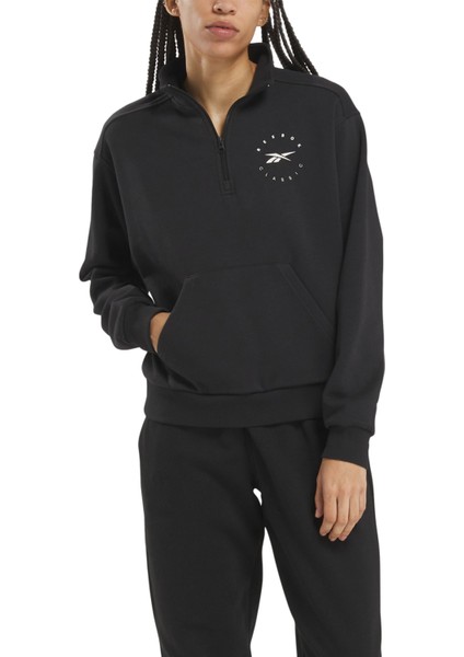 Q3 Ide Fleece Mıdlayer Siyah Kadın Sweatshirt