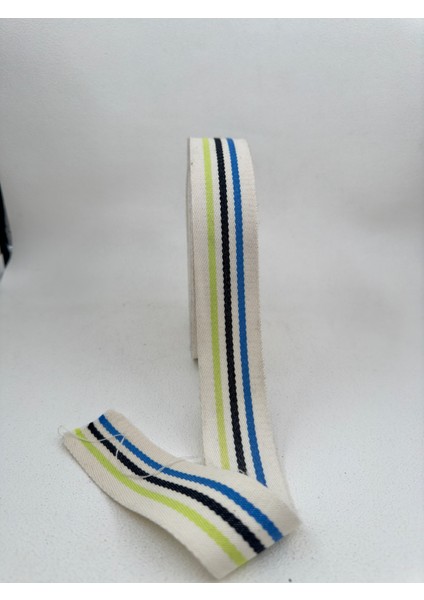 4 cm Pamuk Çizgili Şerit-5 Metre (Ekru)