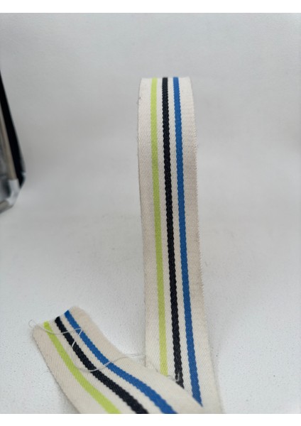 4 cm Pamuk Çizgili Şerit-5 Metre (Ekru)