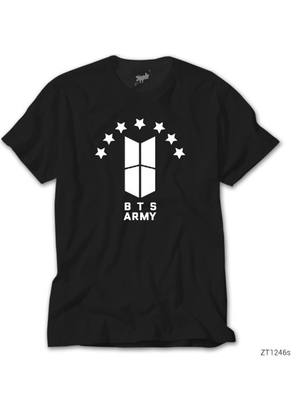 Bts 7 Yıldız Logo Siyah Tişört