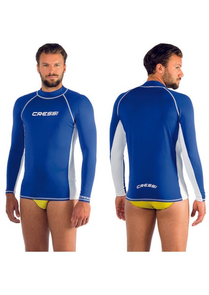 Man Uzun Kollu Mavi-Beyaz Rash Guard 3xlarge