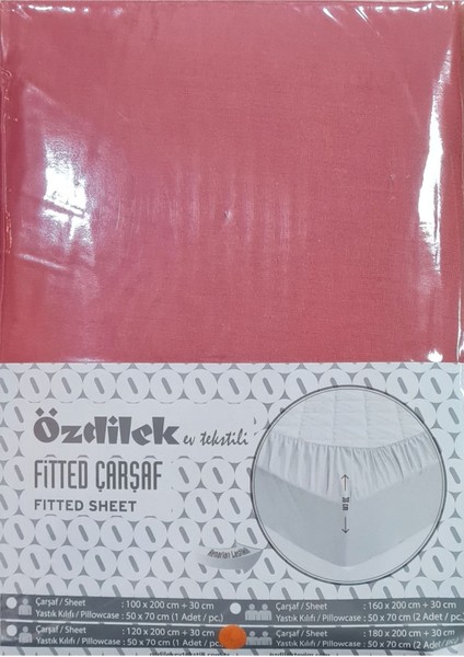 Fıtted Yastıklı Çarşaf 180X200+30 K.mercan
