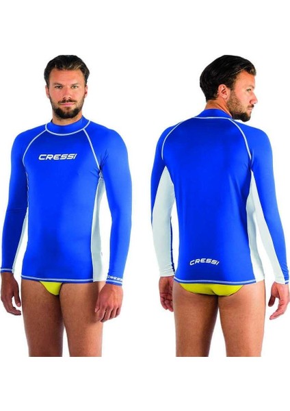 Man Uzun Kollu Mavi-Beyaz Rash Guard 2xlarge