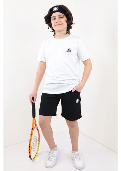 Erkek Çocuk Baskılı Üçlü Şortlu Takım