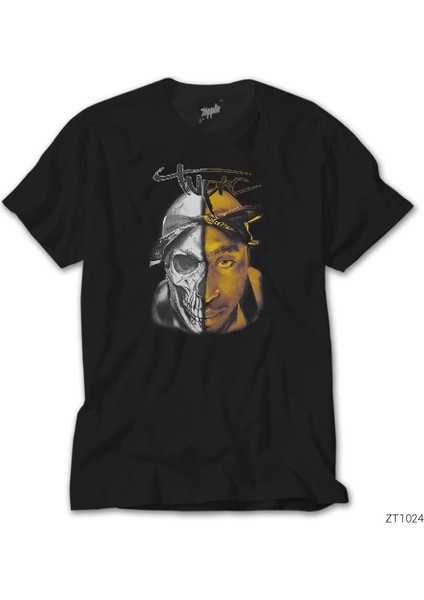 Tupac Shakur Skull Siyah Tişört