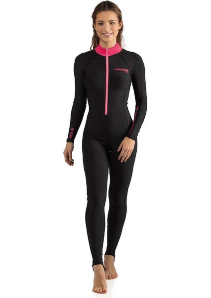 Skin Lady 1 mm Siyah-Pembe Tek Parça Dalış Elbisesi Xsmall