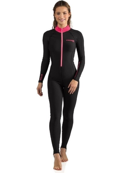 Skin Lady 1 mm Siyah-Pembe Tek Parça Dalış Elbisesi Xsmall