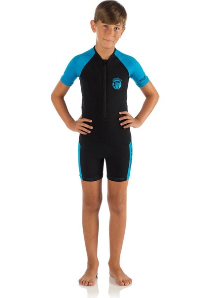 Little Shark Junior 2 mm Çocuk Shorty Dalış Elbisesi Mavi 3/4 Yaş modelleri