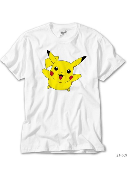 Pokemon Pikachu 2 Beyaz Tişört