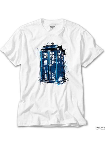 Doctor Who Tardis Splash Beyaz Tişört