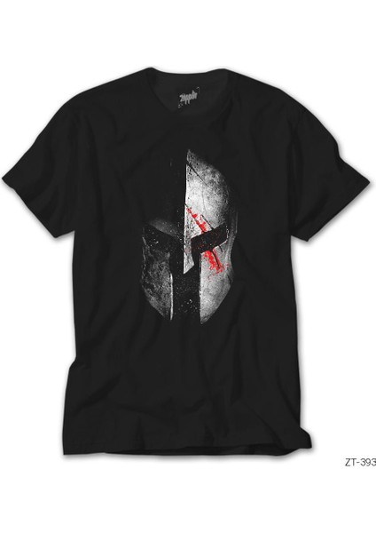 Spartan Helmet Gri Siyah Tişört