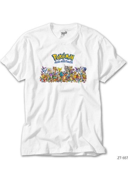 Pokemon Karakterleri Beyaz Tişört