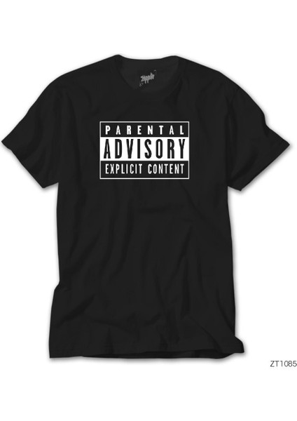 Parental Advisory Siyah Siyah Tişört