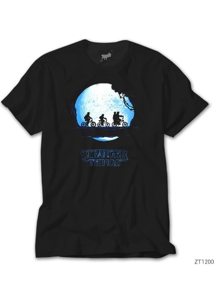 Stranger Things Blue Moon Siyah Tişört