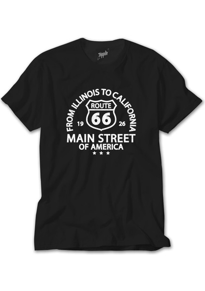 Route66 Main Siyah Tişört