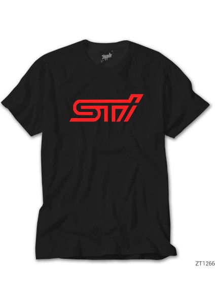 Subaru Stı Logo Siyah Tişört