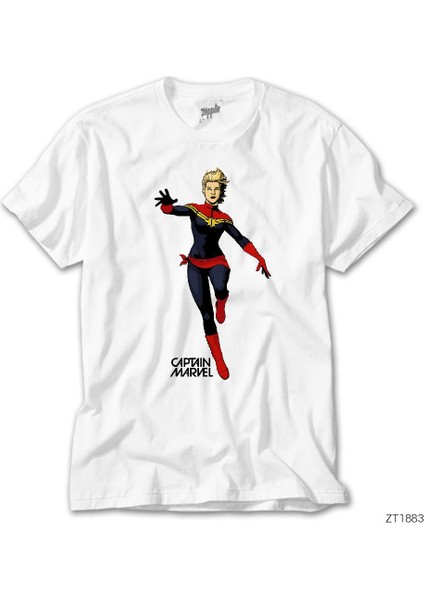 Captain Marvel Beyaz Tişört