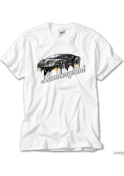 Flowing Lamborghni Beyaz Tişört