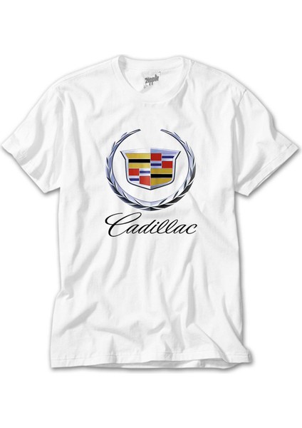 Cadillac Logo Beyaz Tişört