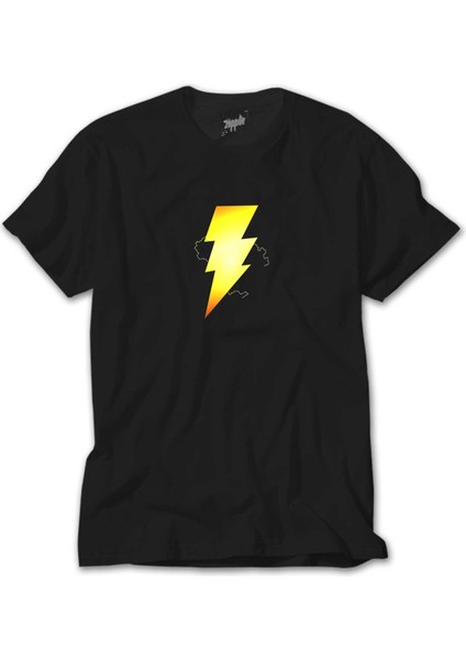 Shazam Logo Siyah Tişört