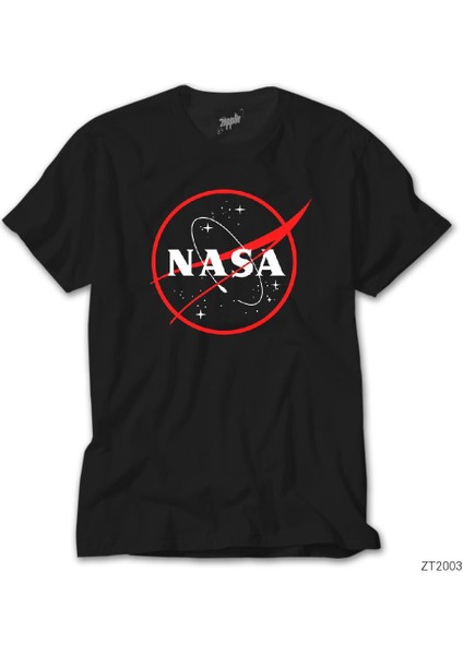 Nasa Red Logo Siyah Tişört