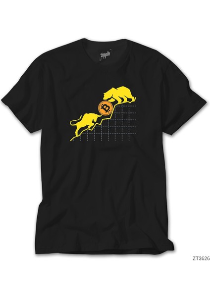 Bitcoin Kripto Para Ayı Ve Boğa Siyah T-Shirt