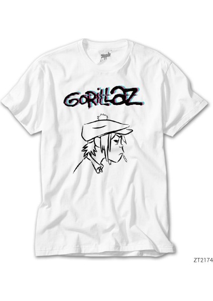 Gorillaz Head Beyaz Tişört
