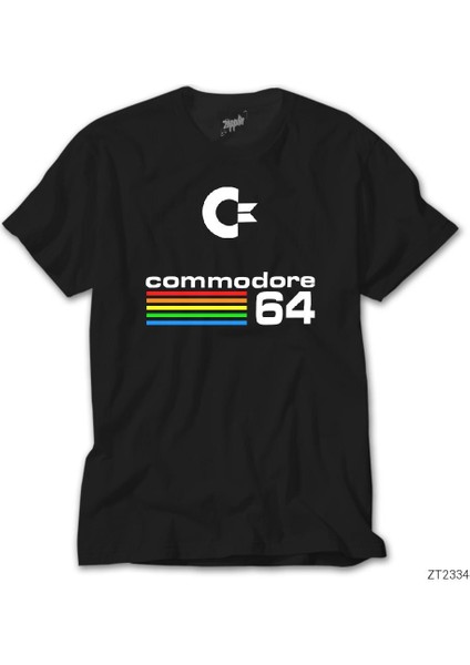 Commodore 64 Vintage Logo Siyah Tişört