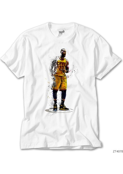 Lebron James Cavs 23 Beyaz Tişört