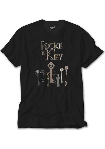 Locke Key Keys Siyah Tişört