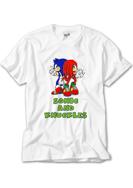 Sonic And Knuckles Beyaz Tişört