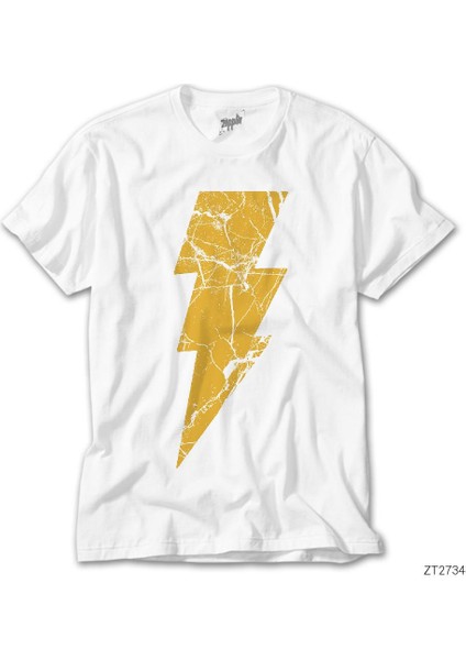 Shazam Logo Beyaz Tişört