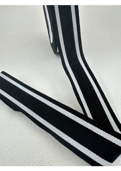 3 cm Çizgili Grogren Şerit-5 Metre-Siyah/beyaz modelleri
